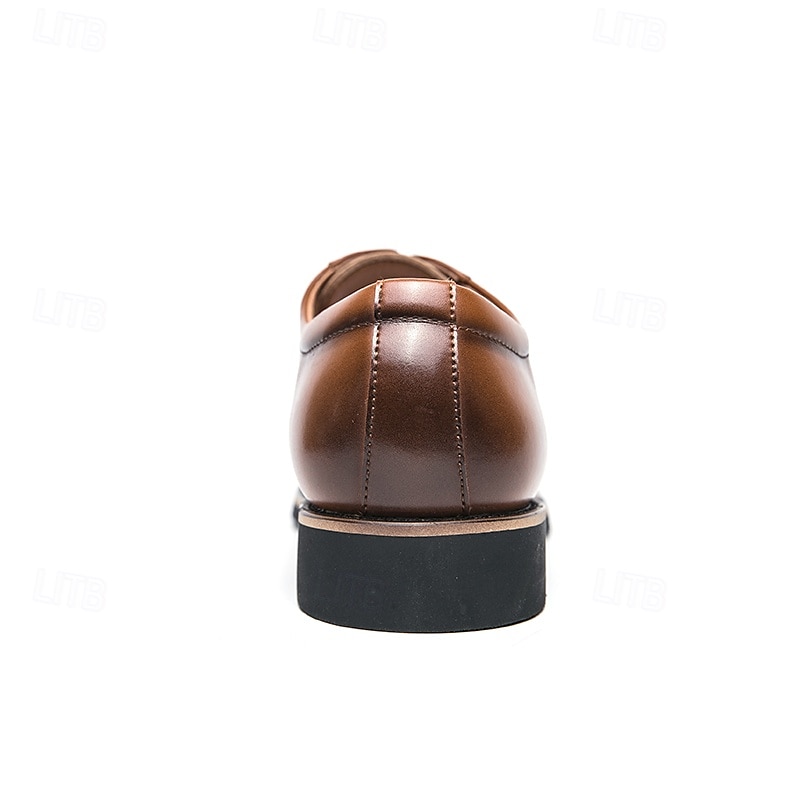 chaussures habillées à lacets en similicuir marron classiques pour hommes – chaussures formelles élégantes pour les affaires et les occasions spéciales de 2025 ? $46.99 –P7
