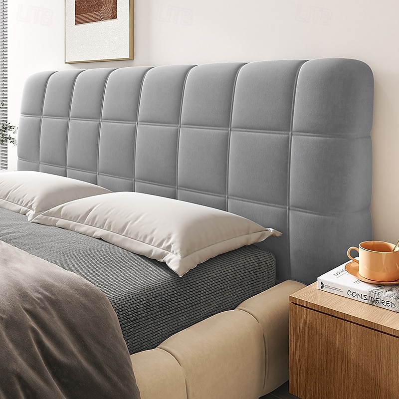 Copritestata in velluto di cristallo con imbottitura in cotone PP, antipolvere &Copri testiera antiurto, queen/king/full, lati elastici adatti a varie testiere del 2025 a $21.99 –P5