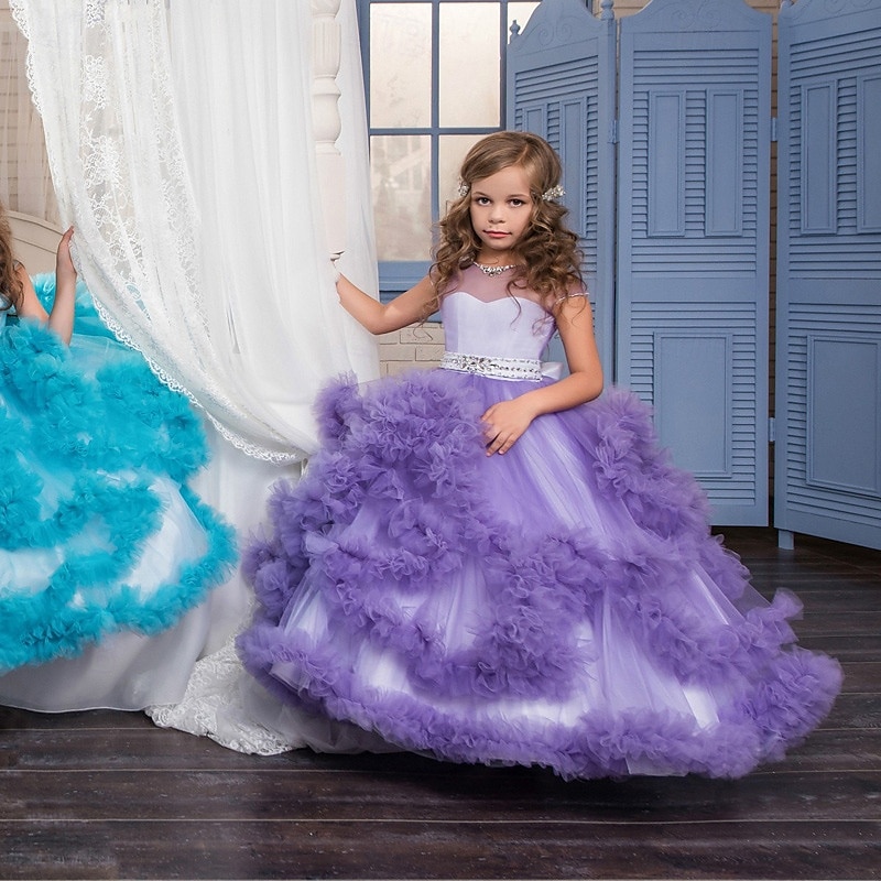 Vestido para Meninas das Flores Crianças Para Meninas Vestido de princesa Espetáculo Casamento Festa Elegante Lindo Com Transparência Côr Sólida Sem Manga Ombro a Ombro Branco Rosa 4 anos + de 2025 por $110.99 –P5