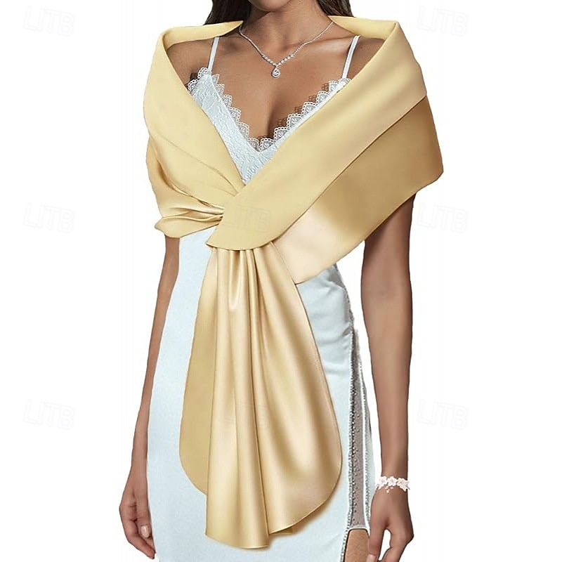 Sjal til kvinner Elegant Ermeløs Polyester Bryllup Wrap Med Ren Farge Til Fest Vår sommer 2025 - $18.99 –P3