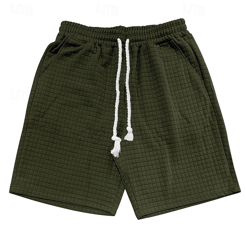 Herren Waffel-Shorts Sweatshorts Kurze Hose Shorts Kurze Hosen Sommer-Shorts Tasche Kordelzug Elastische Taille Glatt Komfort Kurz Sports Outdoor Täglich Ausgehen Modisch Brautkleider schlicht 2026 - $17.99 –P17