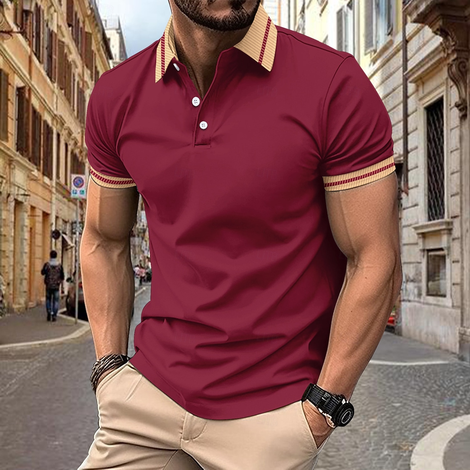 Men's Polo Shirts Golf Shirt Business Classic Short Sleeve Color Block Buttons Spring & Summer Black White Light Green Burgundy Navy Blue Royal Blue Polo Shirts 2025 - $13.99 –P1