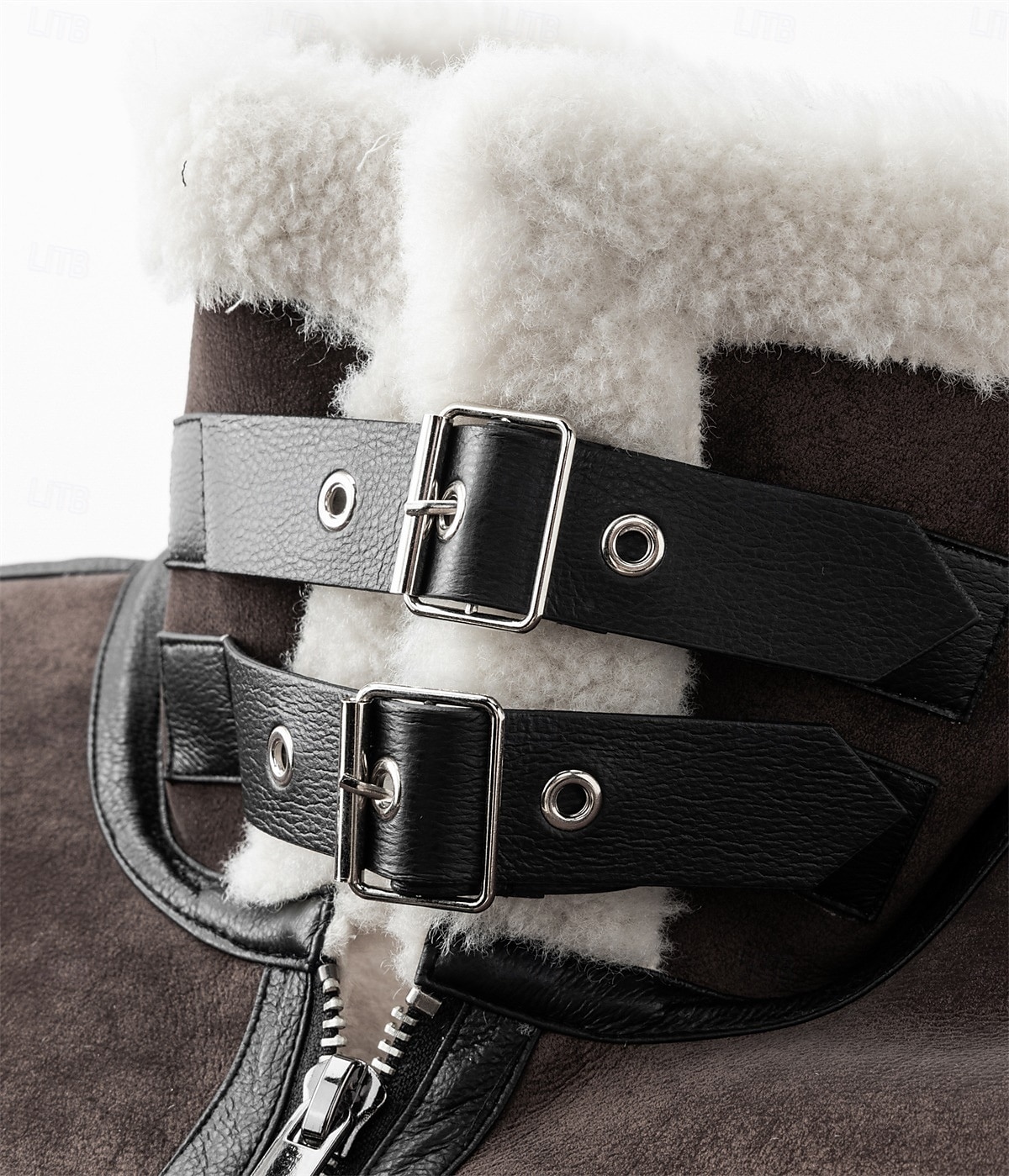 Herr Imitationsläderjacka Fleece-jacka Sherpajacka Bikerjacka Semester Dagligen Vindtät Håller värmen Ficka Fleece Höst vinter Slät Mode Klassisk Kavajslag Normal Imitationsläder Svart Vit Brun Jacka 2025 - $102.99 –P12