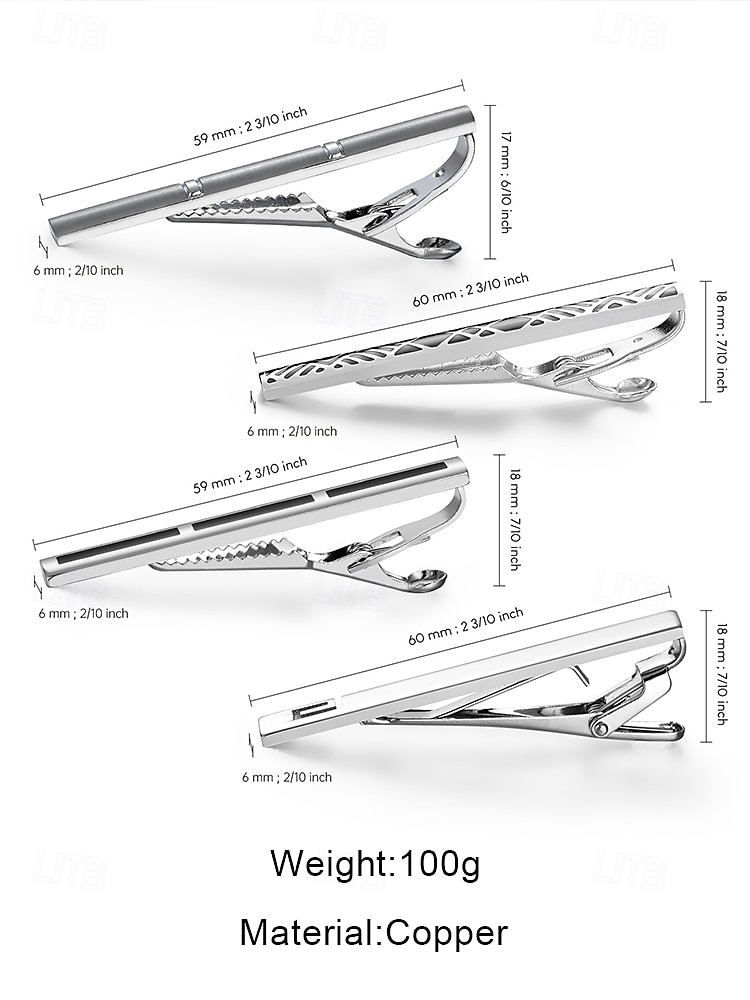 Men's Metal Tie Clip - Slim, modern design with geometric pattern, perfect for formal, business and wedding occasions 2026 - $11.99 –P5