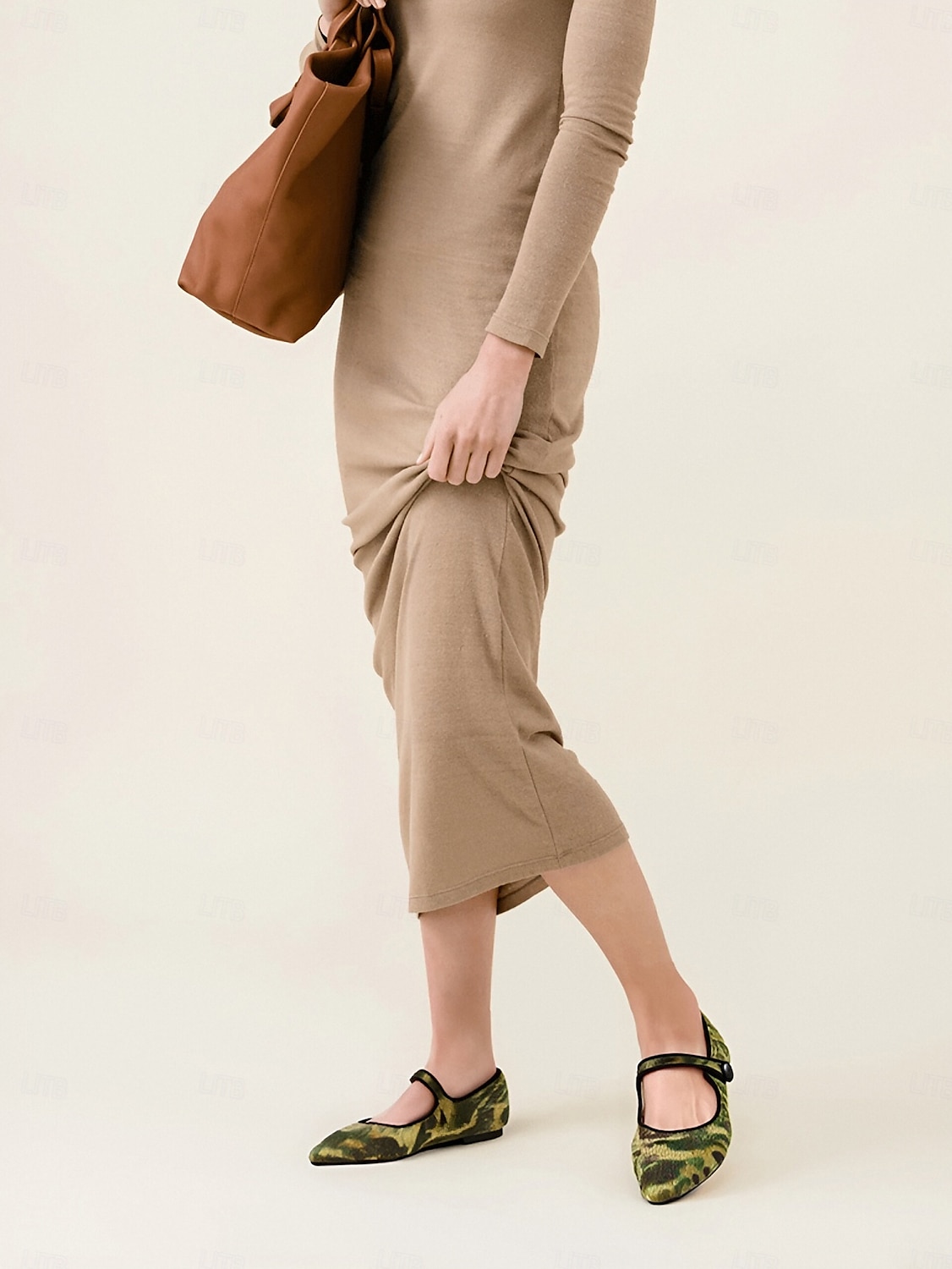 pantofi Mary Jane pentru damă cu imprimeu camuflat – material din păr de ponei artificial, pantofi cu vârf ascuțit, confortabili, cu talpă moale, ideali pentru ținute casual, activități în aer liber și stil de zi cu zi 2025 - $42.99 –P1