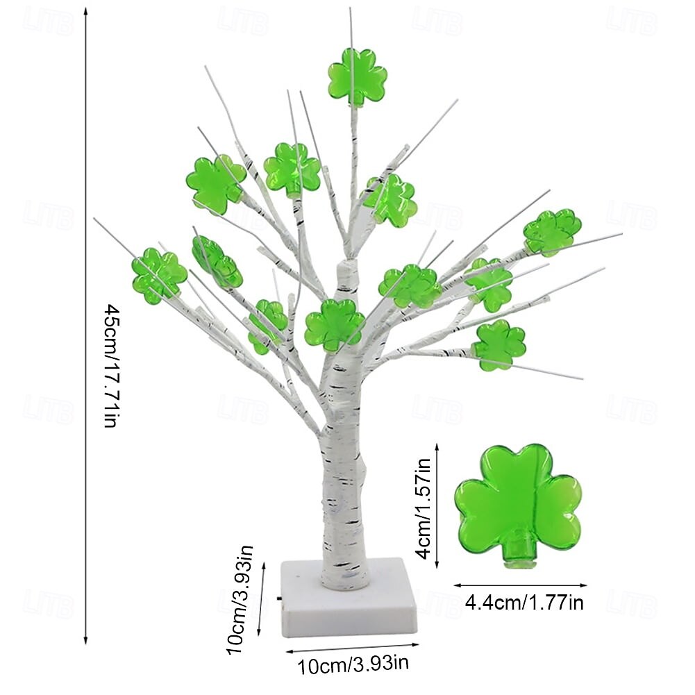 Veilleuse décorative trèfle de la Saint-Patrick 45 cm 13 LED - USB/batterie double alimentation avec télécommande 8 fonctions pour décoration d'ambiance de fête intérieure 1 pièce de 2025 ? $29.99 –P2