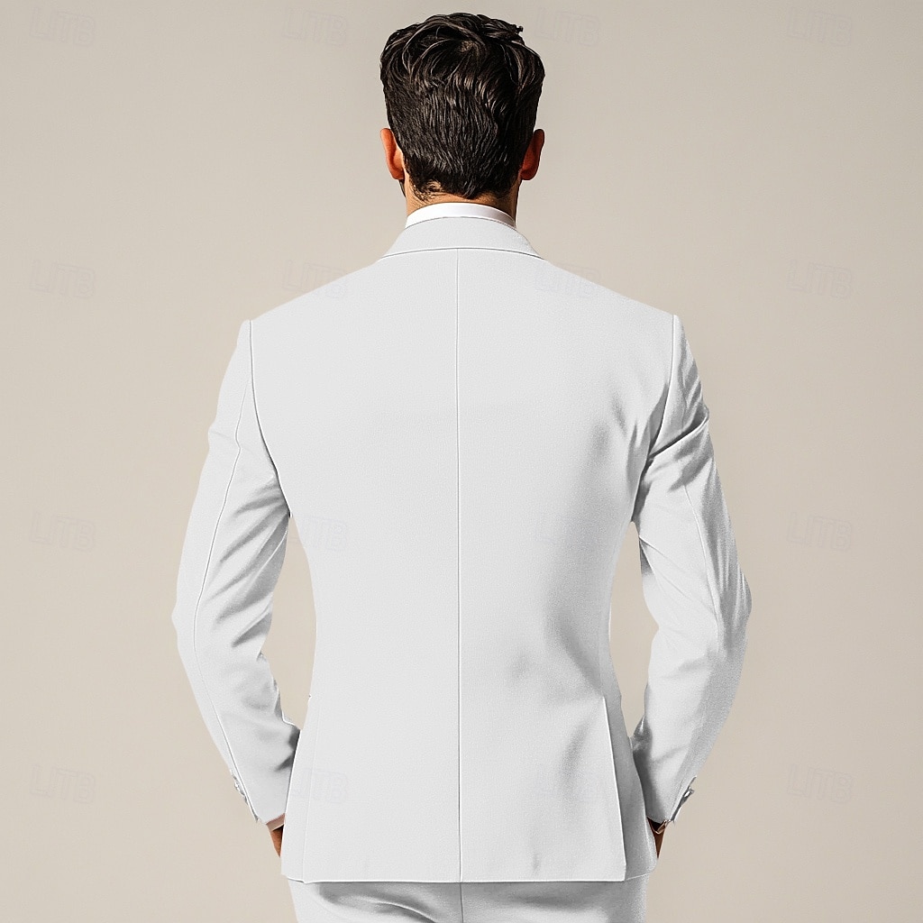 Costumes de mariage pour hommes mode formelle d'été couleur unie coupe standard 3 pièces à deux boutons de 2025 ? $122.99 –P3