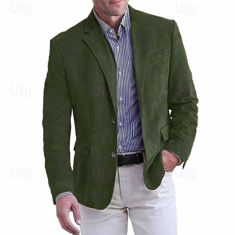 Ανδρικά Faux Suede Blazer Μπουφάν Faux Suede Επαγγελματικά Ρούχα Εταιρικό πάρτι Μοντέρνα Καθημερινό Φθινόπωρο / Χειμώνας Φο Σουέτ Σκέτο Κουμπί Τσέπη Άνετο Μονόπετο Χρωματιστή ζακέτα 2025 - $67.99 –P3
