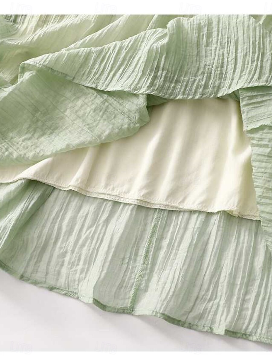 Per donna Abito maxi Abiti in cotone e lino Vestito Casual Vestito a ruota Abito lungo in cotone Essenziale Casual Vacanza Quotidiano Vestibilità regolare Floreale Mezza Manica Girocollo Bianco Verde del 2025 a $36.99 –P4