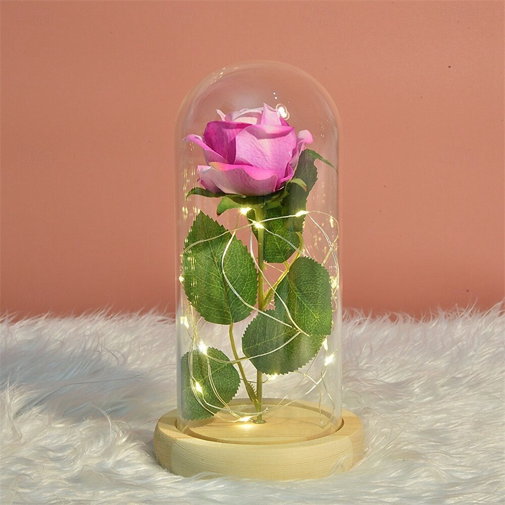 Galaxy Rose Lamps Simulated Rose 24k Gold Foil Rose Glass Led Light Light Up Rose In Glass Gift for Valentine's Day 2025 - $31.99 –P10
