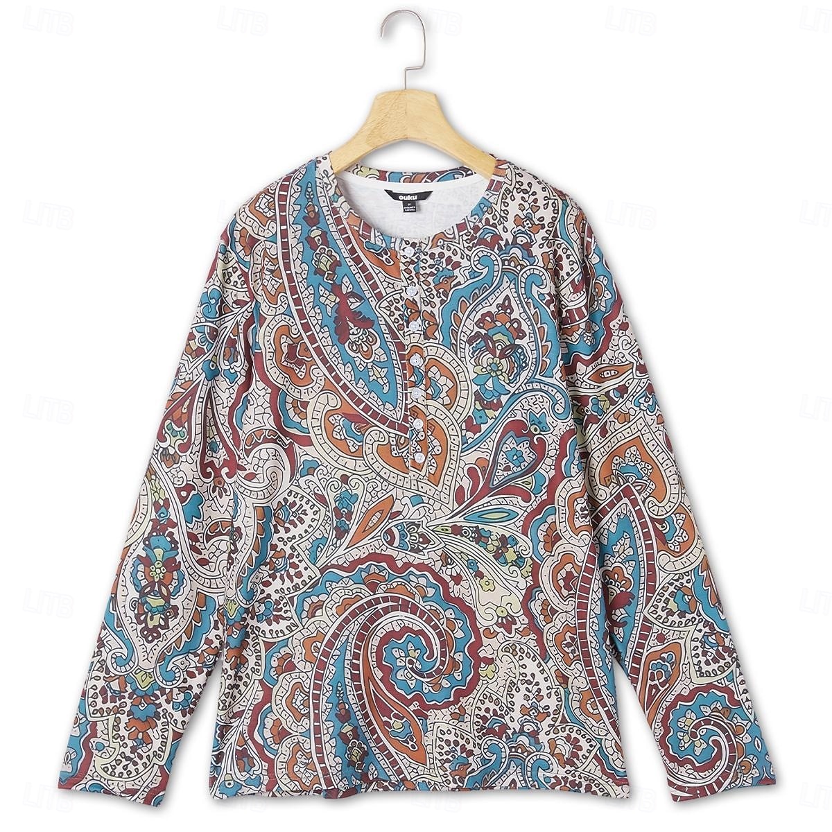 Per uomo maglietta Camicia Henley Magliette Pop art Tribale Henley Giallo Rosso Blu Stampa 3D Plus Size Esterno Giornaliero Manica lunga Bottone giù Stampa Abbigliamento Originale Moda Vintage del 2025 a GBP £19 –P4