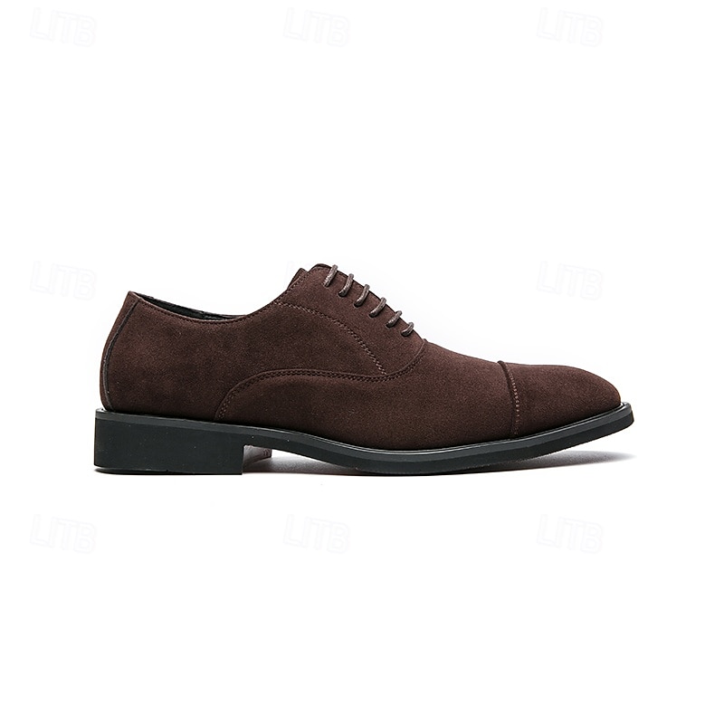Zapatos oxford de gamuza marrón para hombre: zapatos de vestir clásicos con cordones para ocasiones formales y de negocios, calzado cómodo y elegante 2025 - €37.99 –P3