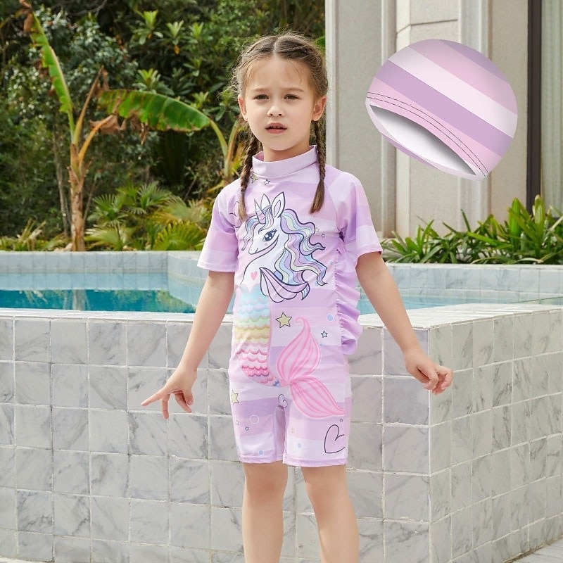Kids Girls' Swimsuit Outdoor Party Unicorn Vacation Fashion Bathing Suits 4 years+ Summer Multicolor White 2026 - $13.49 –P1