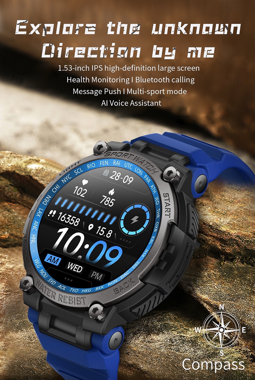 696 LC17 Εξυπνο ρολόι 1.53 inch Έξυπνο ρολόι Bluetooth Υπενθύμιση Κλήσης Παρακολούθηση Δραστηριότητας Συσκευή Παρακολούθησης Καρδιακού Παλμού Συμβατό με Android iOS Γυναικεία Άντρες 2025 - $57.99 –P1