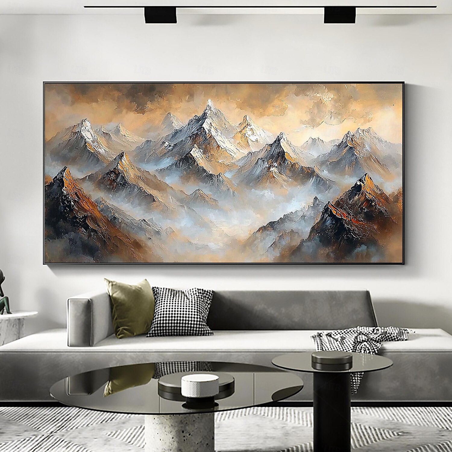 Handmade Original Colourful Mountains Oil Painting On Canvas Abstract Mountain Landscape Wall Art for Home Decor With Stretched Frame Without Inner Frame Painting 2025 - $150.99 –P2