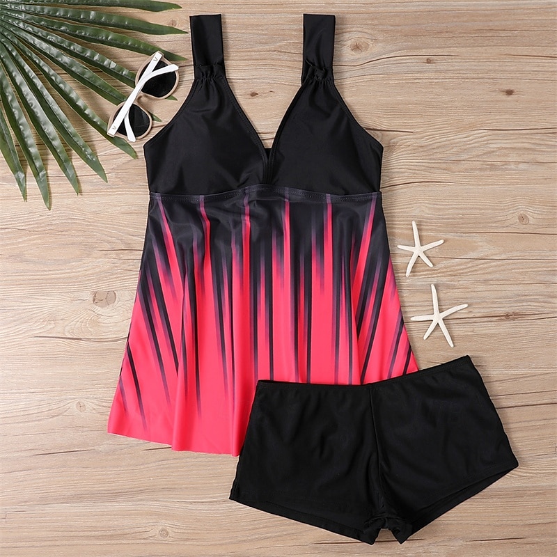 Femme Tankini Maillot De Bain Deux Pièces V Profond Maillots de Bain Maillots de Bain Blanche Bleu Respirable Séchage rapide Poids Léger Sans Manches - Natation Surf Plage Eté Printemps de 2025 ? $26.99 –P6