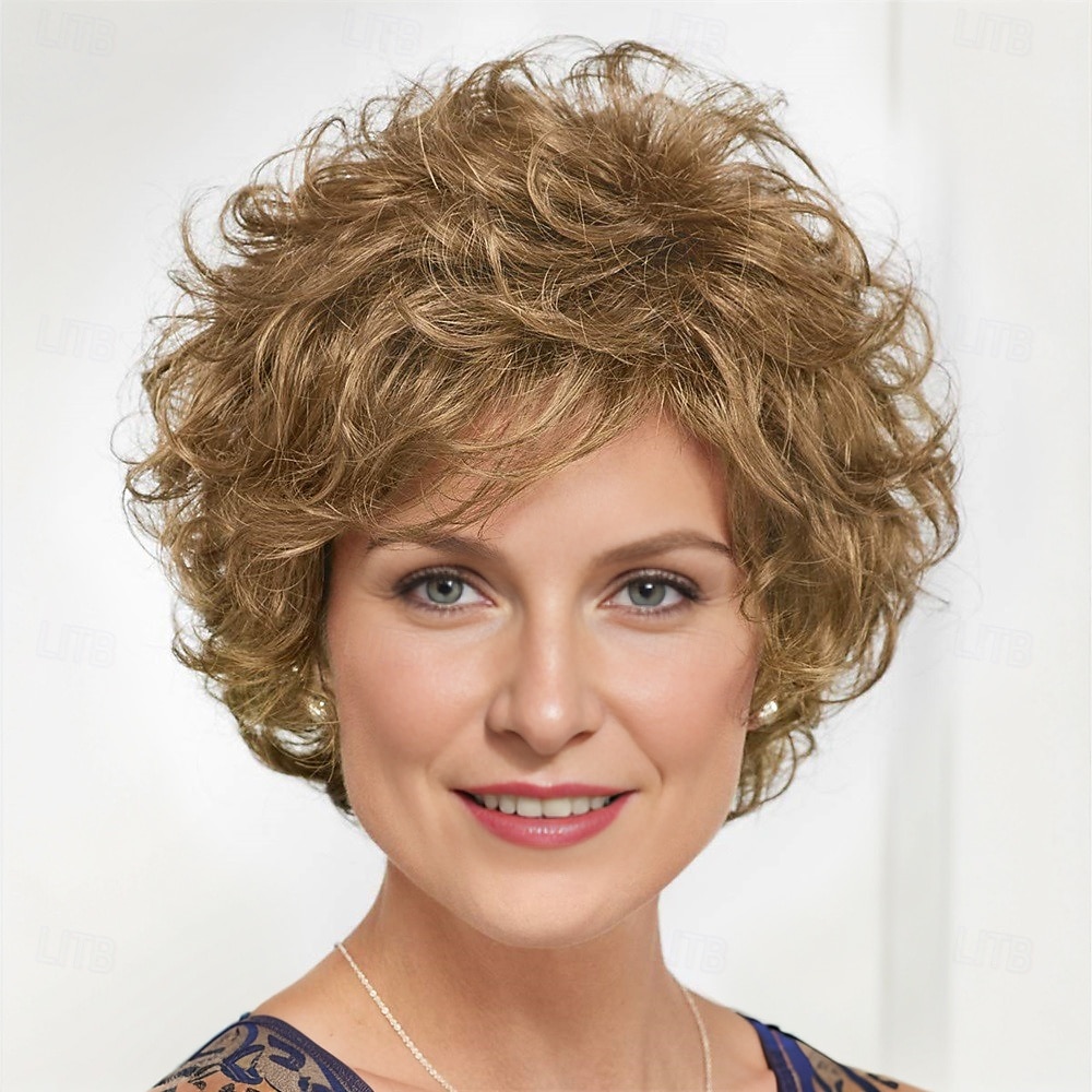 Nora WhisperLite Wig  Short Volume-Rich Layers Of Soft Feathery Waves / Multi-tonal Shades of Blonde Silver Brown and Red 2025 - $24.99 –P7