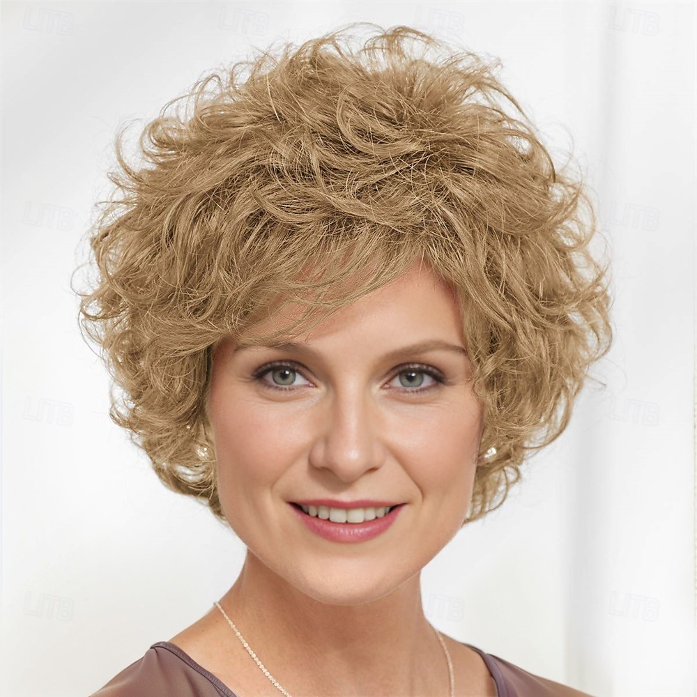 Nora WhisperLite Wig  Short Volume-Rich Layers Of Soft Feathery Waves / Multi-tonal Shades of Blonde Silver Brown and Red 2025 - $24.99 –P4