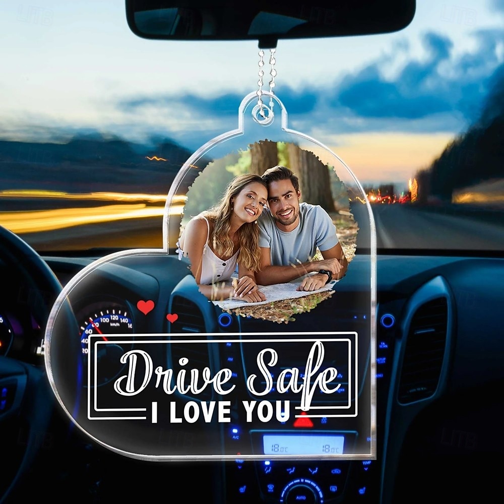 Personalisierter Auto-Foto-Ornament das beste Geschenk für Papa Acryl-Rückspiegel-Zubehör Hochzeit Jubiläum Vatertag Muttertag Ich liebe dich Geschenk 2026 - $9.99 –P3