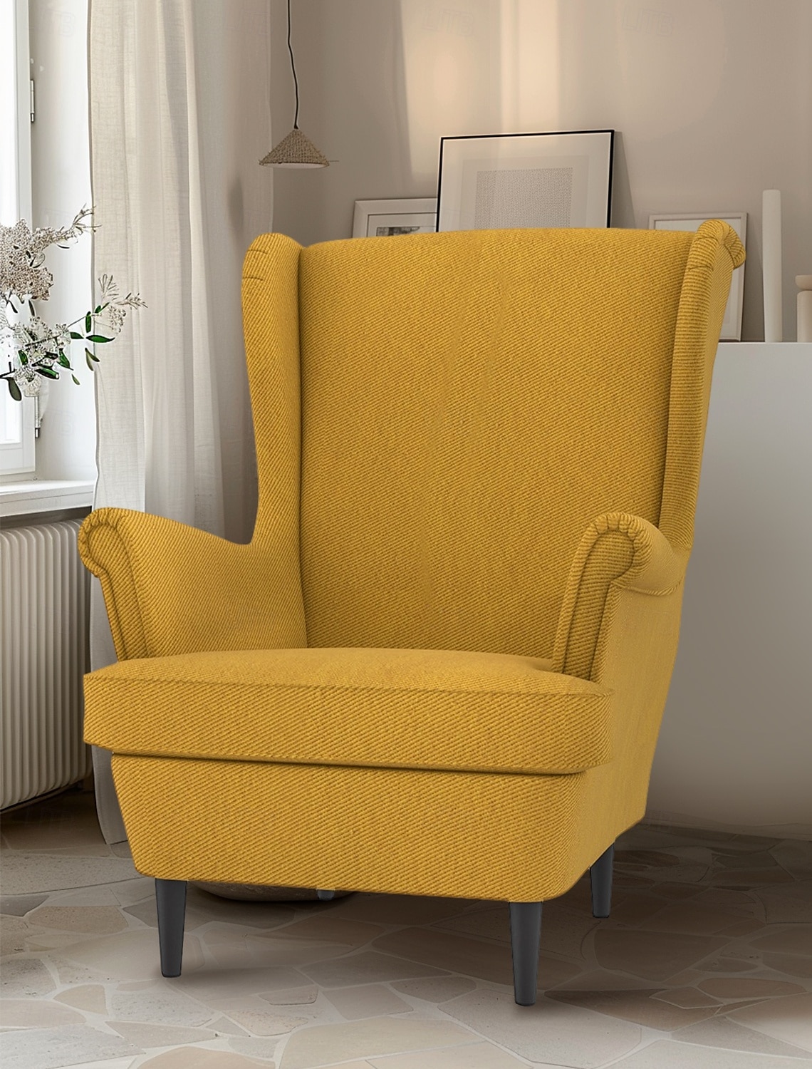 Husă pentru fotoliu cu spătar înalt 100% bumbac culoare solidă cu captușeală 2025 - $82.99 –P17