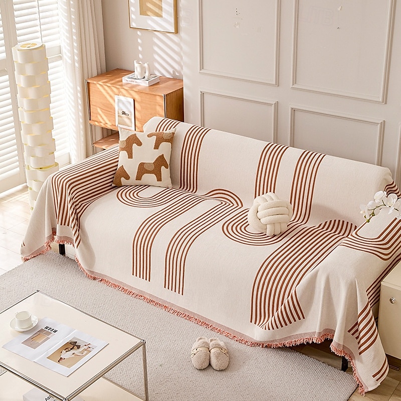copridivano in ciniglia bifacciale, copridivano in ciniglia reversibile, copridivano, asciugamano per divano, coperta con nappe, copridivano antigraffio per gatti del 2025 a $19.99 –P5