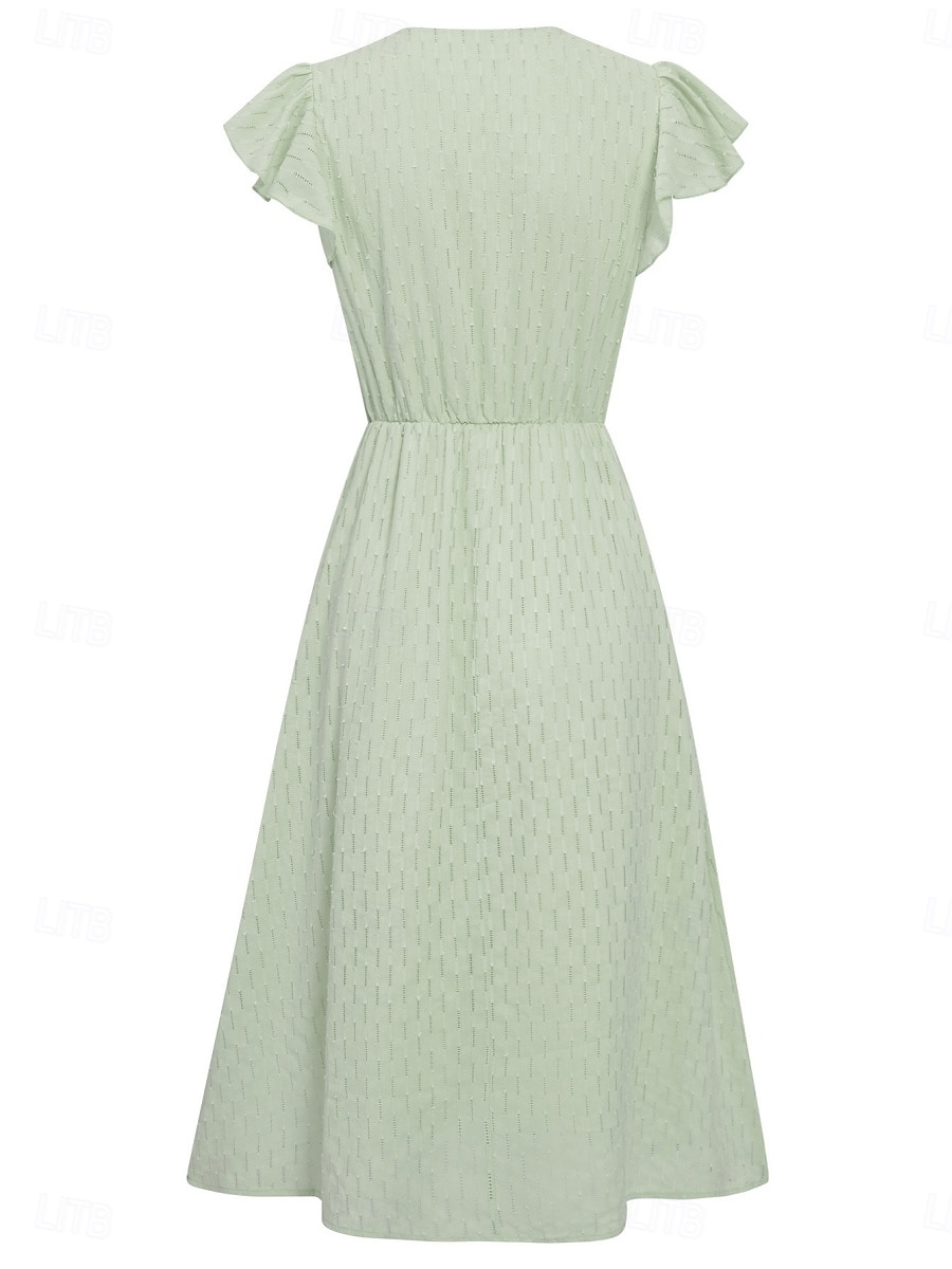 Per donna Vestito longuette Vestito bianco Abito casual Abito linea A Moda Essenziale Informale Da mare Giornaliero Standard Liscio Senza maniche A V Bianco Verde Estate Primavera del 2025 a $42.99 –P12