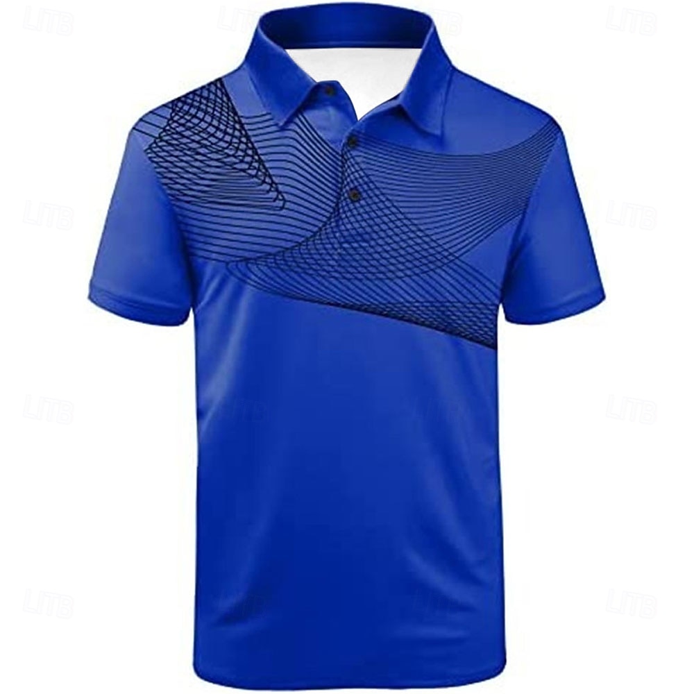 Voor heren Gestreept Sport Poloshirts Golfshirt Korte mouw Poloshirt Overhemden met kraag Casual Sportkleding Vakantiekleding Knop 3D-afdrukken Zwart En Rood Zwart / Wit Zwart 2026 - $23.99 –P18