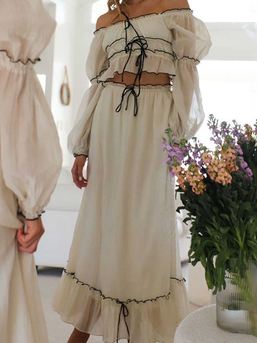 Γυναικεία Μακρύ φόρεμα Λινό από ψεύτικο βαμβάκι Φόρεμα καφτάνι Σετ φούστας Μοντέρνα Καθημερινό Καθημερινά ΕΞΩΤΕΡΙΚΟΥ ΧΩΡΟΥ Διακοπές Κανονικό Σκέτο Κοντομάνικο Λαιμόκοψη U Σομόν 2026 - $32.99 –P7