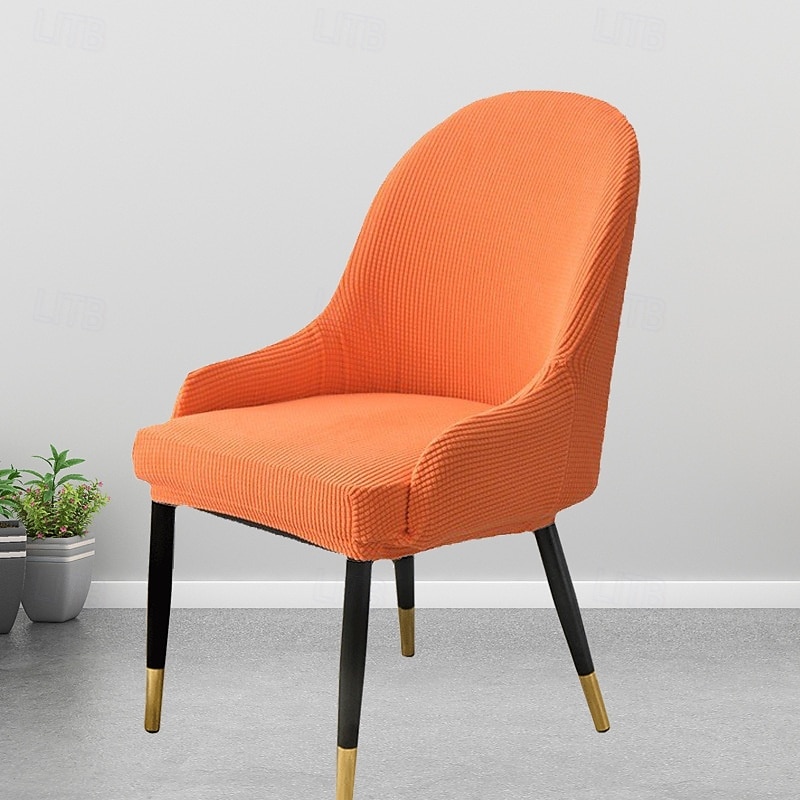 Funda de silla de comedor suave, funda de sillón con reposabrazos extraíble, resistente a la suciedad, con respaldo curvo, funda de silla de maquillaje o de ocio para revestir la habitación, el bar, 2025 - $13.99 –P13