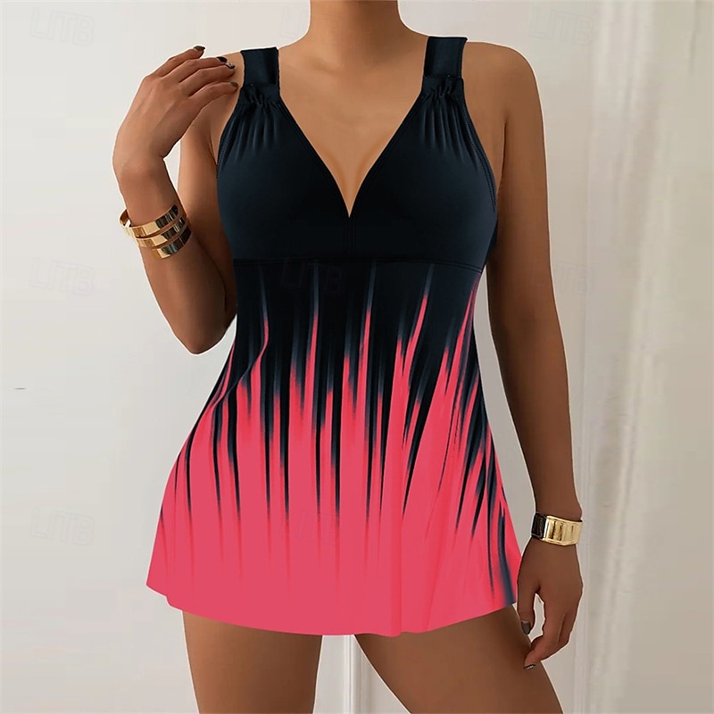 Femme Tankini Maillot De Bain Deux Pièces V Profond Maillots de Bain Maillots de Bain Blanche Bleu Respirable Séchage rapide Poids Léger Sans Manches - Natation Surf Plage Eté Printemps de 2025 ? $26.99 –P5
