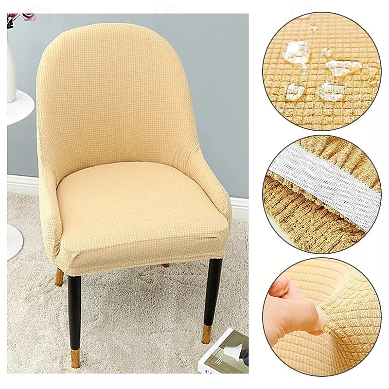 Funda de silla de comedor suave, funda de sillón con reposabrazos extraíble, resistente a la suciedad, con respaldo curvo, funda de silla de maquillaje o de ocio para revestir la habitación, el bar, 2025 - $13.99 –P20