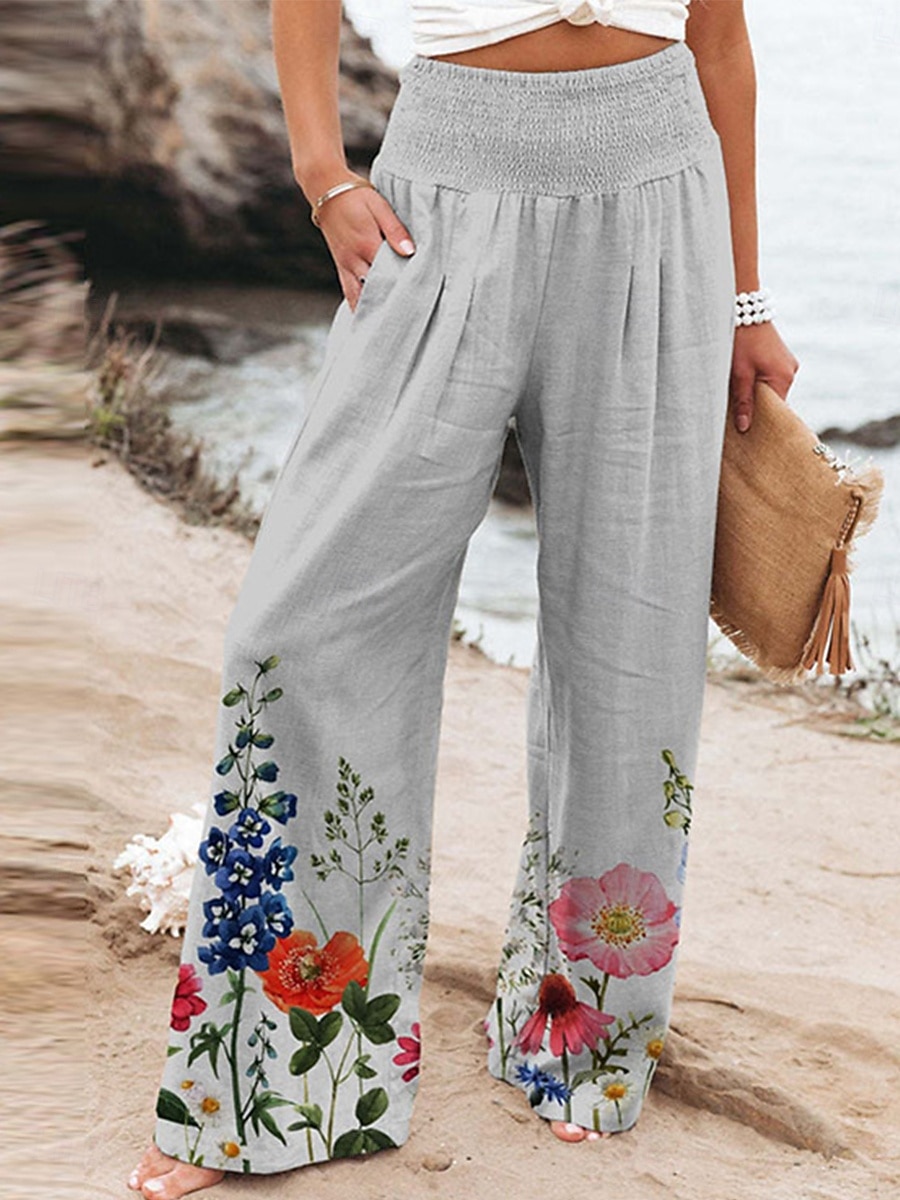 Pentru femei Obraznic chinez Vacanță Epocă Modă Lungime totală Talie Înaltă Floral Buzunar Curea elastică Confortabil Απαλό Comfortabil Micro-elastic În aer liber Vacanță Magenta Albastru ou de 2025 - $20.99 –P4