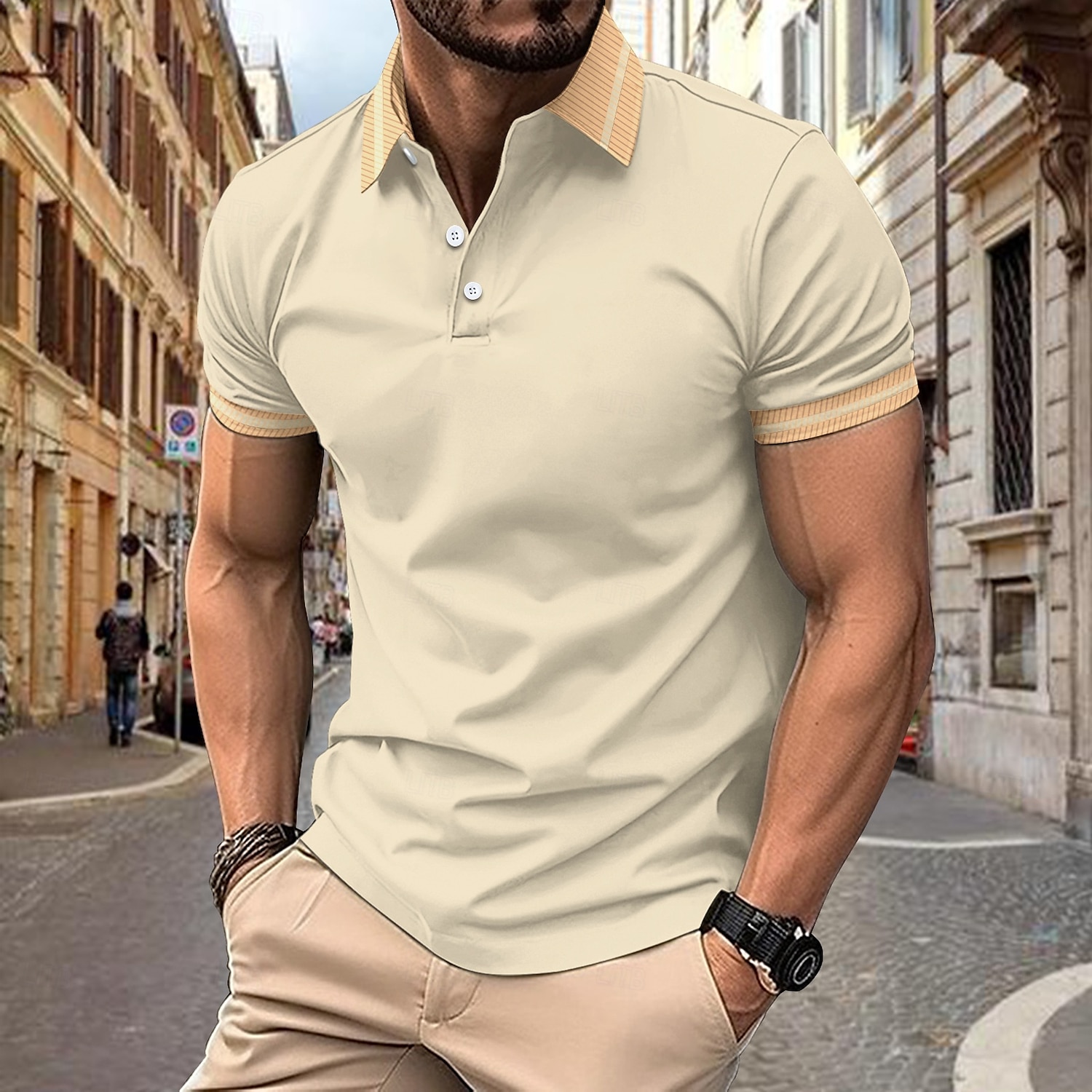 Men's Polo Shirts Golf Shirt Business Classic Short Sleeve Color Block Buttons Spring & Summer Black White Light Green Burgundy Navy Blue Royal Blue Polo Shirts 2025 - $13.99 –P9