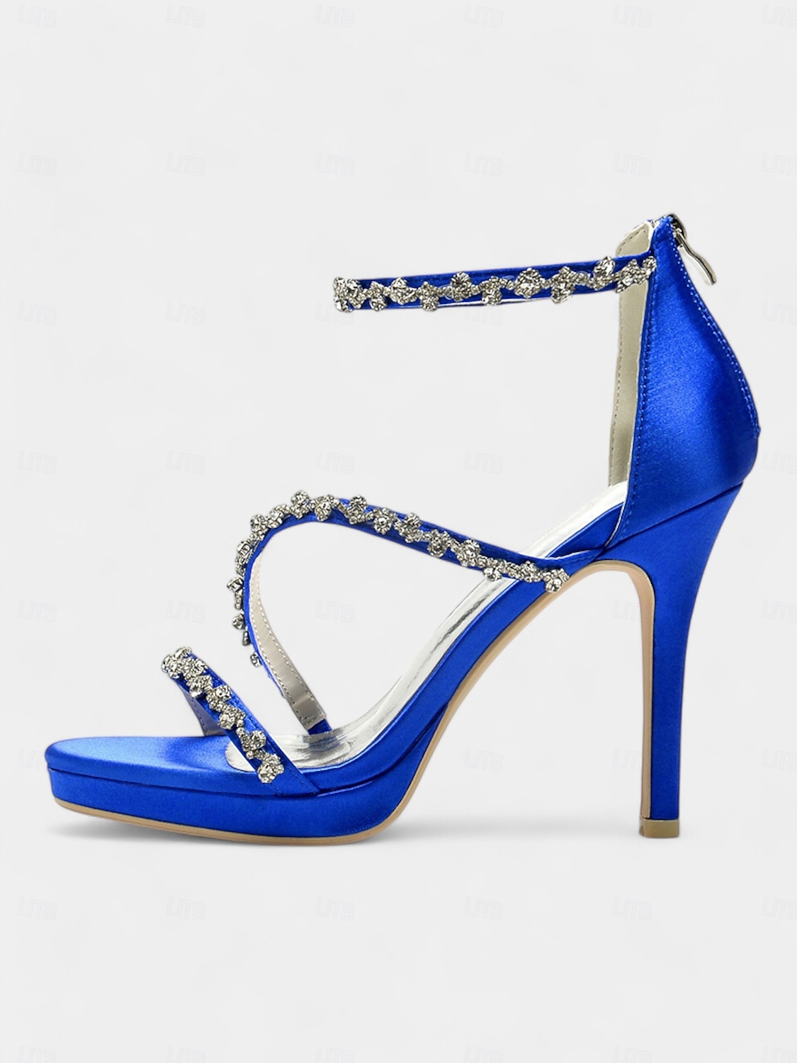 elegante, mit Strasssteinen verzierte Satin-High-Heel-Sandalen für Damen - perfekt für Hochzeiten und formelle Anlässe 2025 - $69.99 –P2
