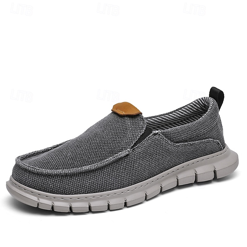 scarpe casual slip-on da uomo – comode scarpe da ginnastica in tela beige con suola flessibile per l'uso quotidiano del 2025 a $42.99 –P5