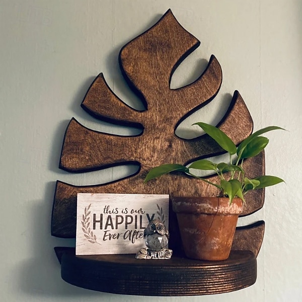 vegghylle, monstera-hylle, plantestativ, veggoppheng, veggkunst, plantedekor, hengende hylle, flytende hylle, veggdekor, valentinsgave 2025 - $23.99 –P1