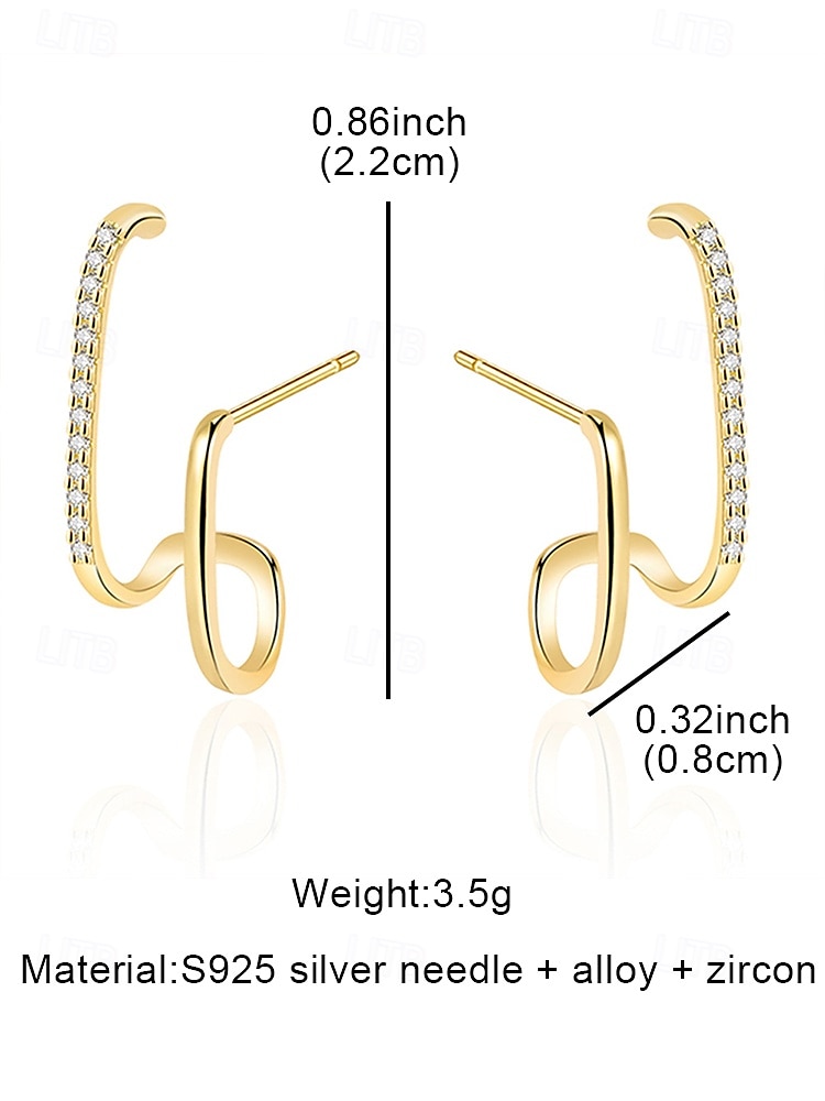 Women's Gold Geometric Hoop Earrings with Rhinestone Accents – Modern and Elegant Jewelry for Weddings, Parties and Formal Events 2025 - $7.99 –P6