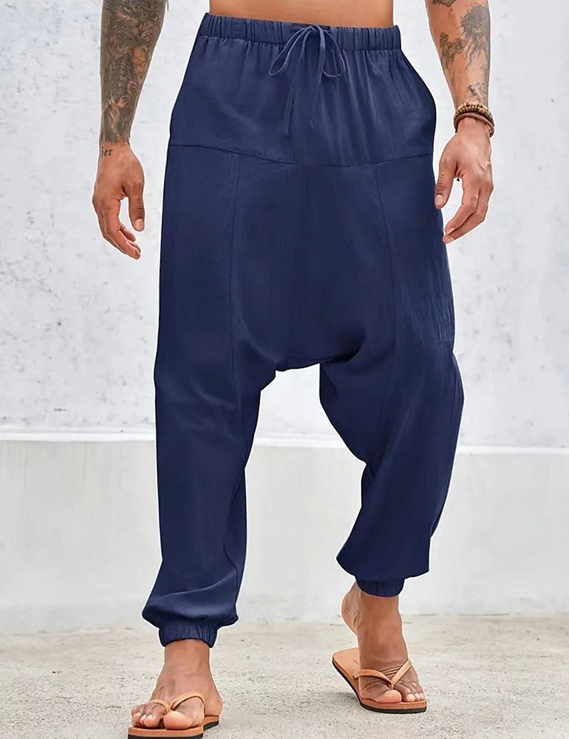 Per uomo Pantaloni di lino Pantaloni Pantaloni estivi Pantaloni larghi Pantaloni stile harem A cordoncino Vita elastica Liscio Comfort Traspirante Lunghezza intera Yoga Giornaliero Per eventi Di del 2025 a $25.99 –P3