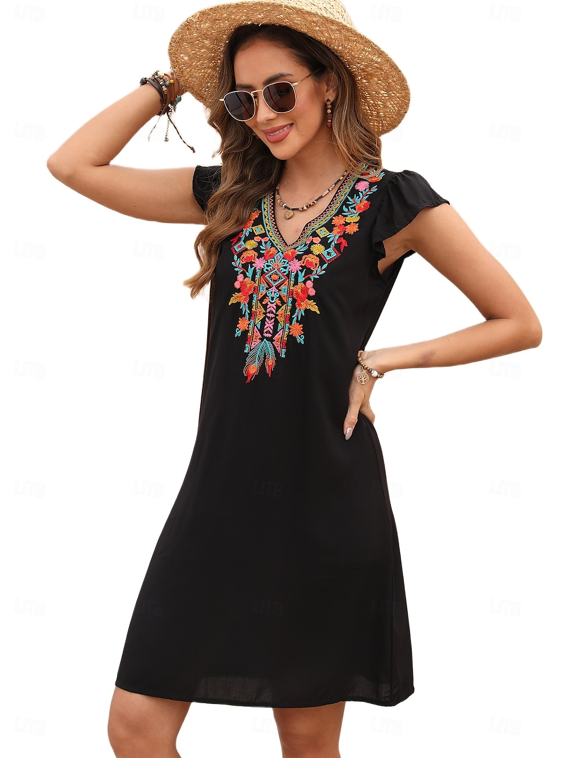 San Valentino Per donna Normale Mini abito Abiti Boho Chic Abito linea A Abito boho Boemia Moda Classico Ad aletta Freddezza Da mare Feste Giornaliero Adattabile Fantasia geometrica Liscio Senza del 2025 a $26.99 –P15