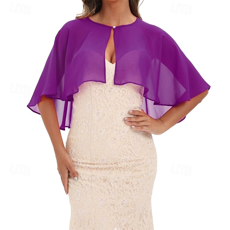 Baoqiya Capelets for women Chiffon Cape Soft Shawls and Wraps Wedding Capes 1920s flapper Cover Up 2025 - $18.49 –P18