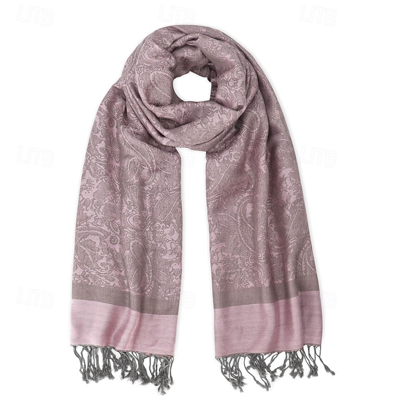 Écharpe châle pashmina en cachemire soyeux Vimate - Écharpe pashmina jacquard double face douce pour femme pour robe de soirée châle de voyage de 2025 ? $26.99 –P3