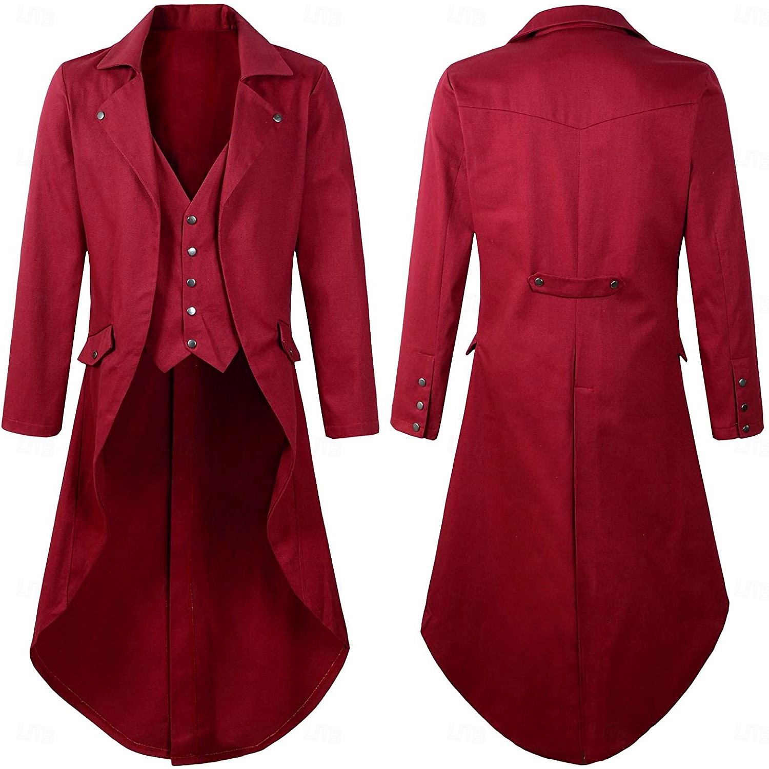 Retro Vintage Punk e gótico Medieval Casaco Smoking Tailcoat Feira Ren Vampiros Cavalheiro Homens Steampunk Dia Das Bruxas Espetáculo Festa / Noite LARP Adulto Casaco de 2025 por $35.99 –P3