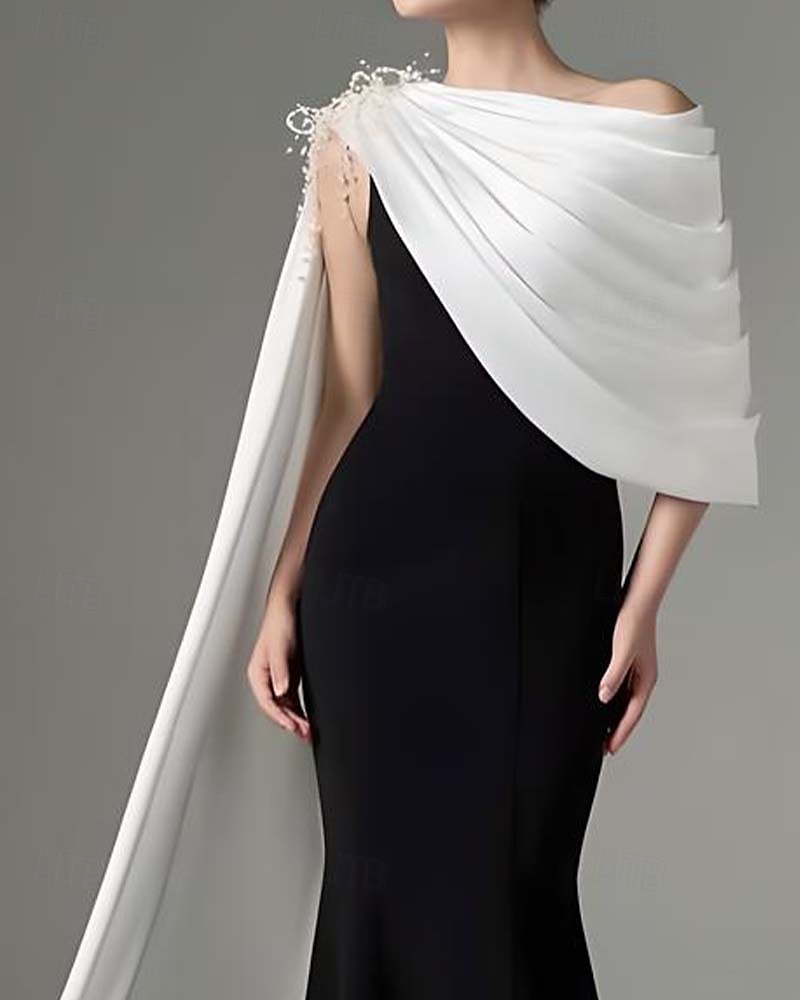 Trompete / Meerjungfrau Abendkleider Elegant Kleid Formal Hochzeit Bodenlanger Rock Ärmellos Schulterfrei Stretch-Krepp mit Plissee 2025 2025 - $198.99 –P2
