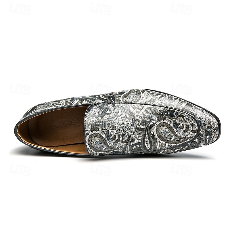 mocassins masculinos de couro sintético com padrão paisley colorido – sapatos elegantes para ocasiões formais e casuais de 2026 por $54.99 –P4