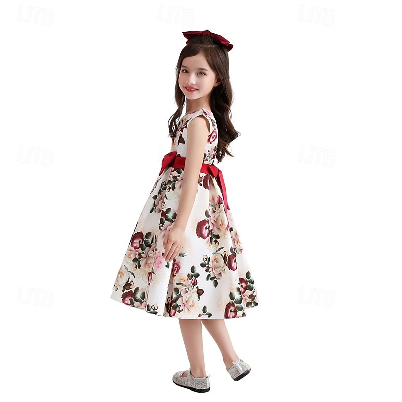 kinderkleidung Mädchen Party Kleid Blumen Ärmellos Leistung Geburtstag Krawattenknoten Schön Süß Baumwolle Knielang abendkleider Schaukelkleid A Linie Kleid Sommer 4 Jahre + Rosa Rote Rosenrot 2026 - $29.99 –P9