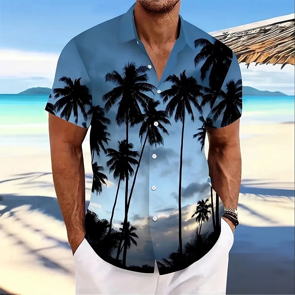 Miesten Kookospuu Luonto ja maisemat Havaiji paita Button Up paita Havaijilaispaita Lyhythihainen Havaijilainen Lomakeskus Loma Pyhäpäivä Ranta-asut Kesä Kevät Sänkyjen avaus kauluspaidat Sininen 2025 - $23.99 –P1