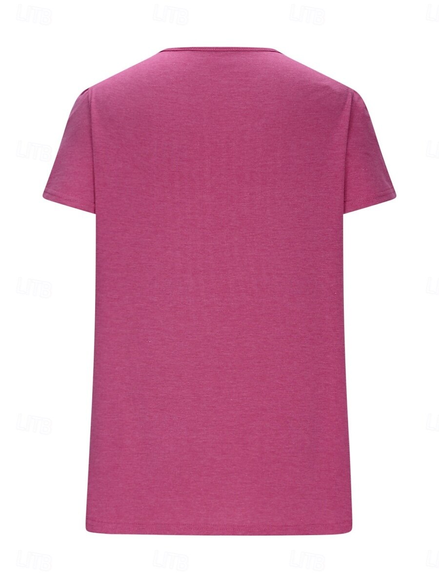 Women's T Shirt Plain Fashion Modern Casual Short Sleeve Crew Neck Regular Tops Daily Weekend White Wine Summer Spring 2025 - $24.99 –P7