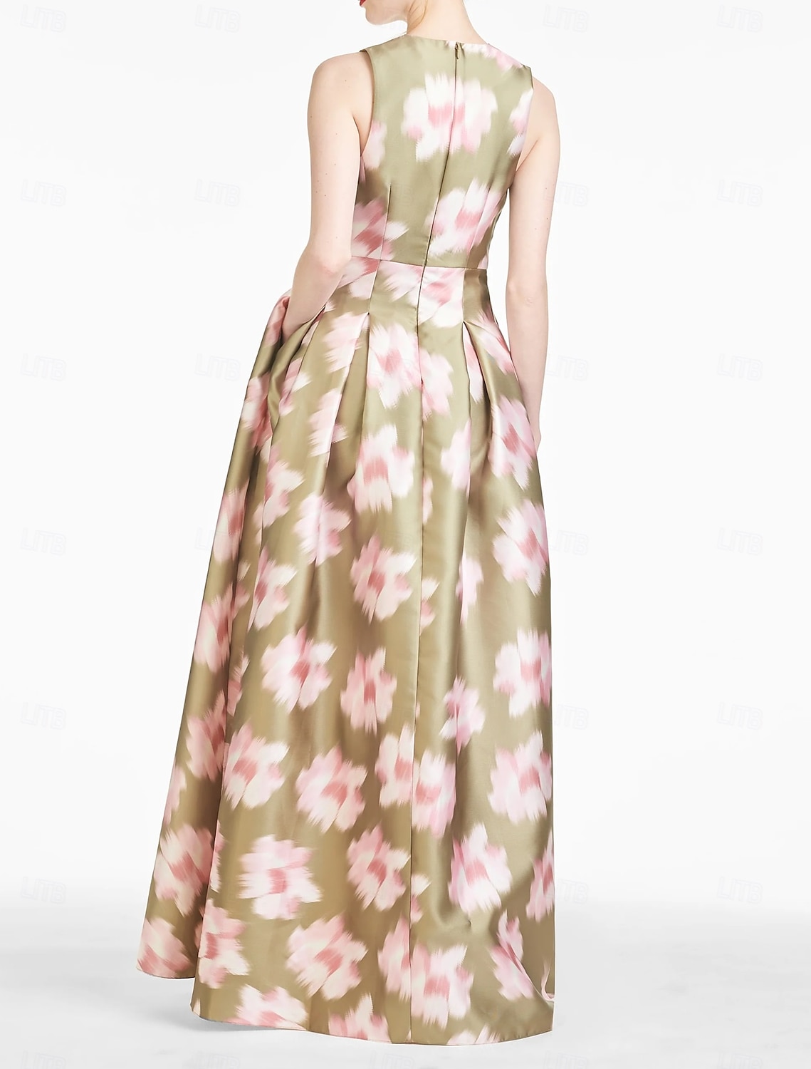 A-linjig Aftonklänning Hög Slits Klänning Strand Bröllop Formell Bröllop Gäst Golvlängd Ärmlös V-hals Ficka Satin med Blommönster Slits Ficka Derby Klänning Racedag Klänning Bröllop Gäst Klänning 2025 2025 - $144.99 –P7