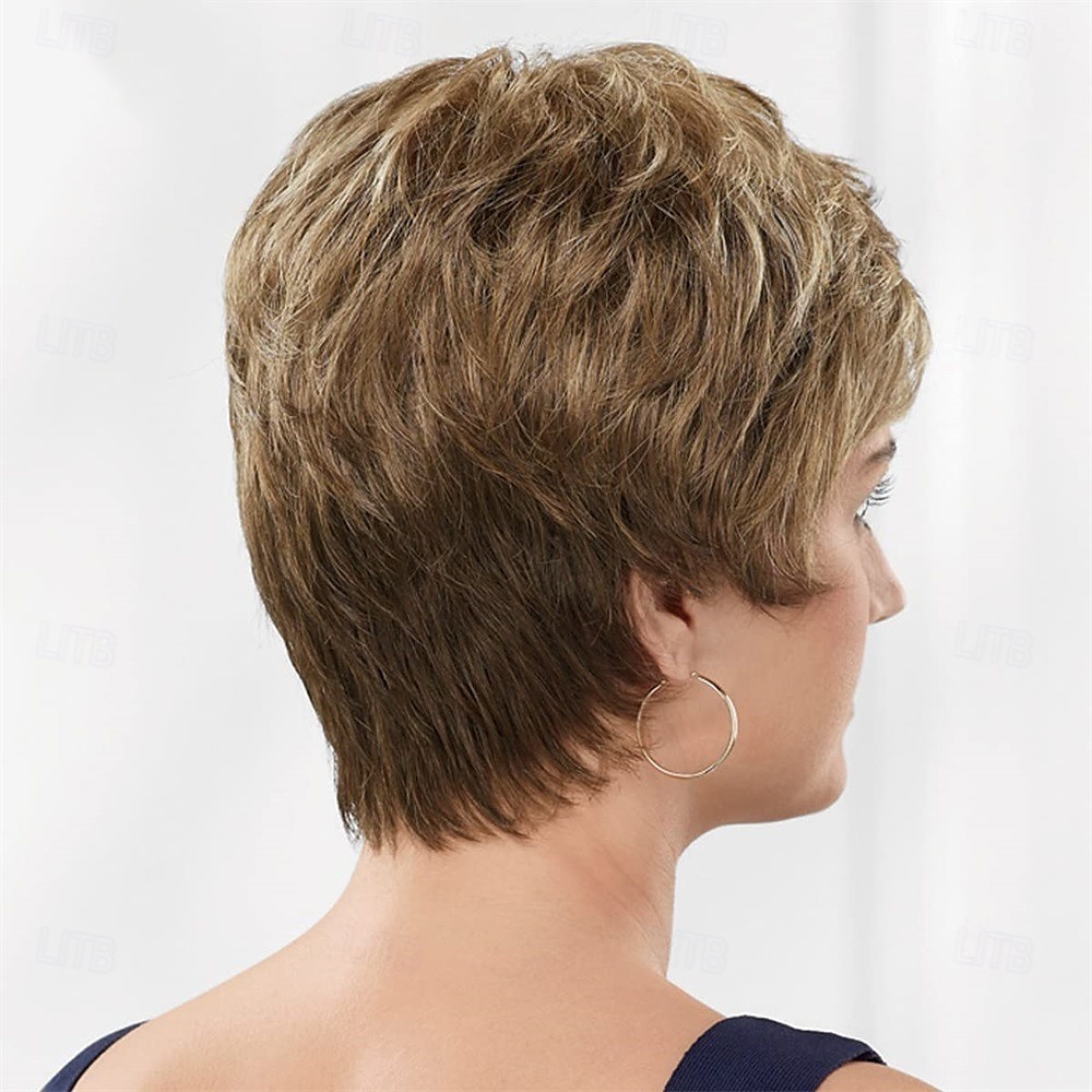 Casey Whisperlite wig curto ultra-chic peruca pixie com camadas retas / tons multi-tonais de loiro prateado marrom e vermelho de 2025 por $24.99 –P11