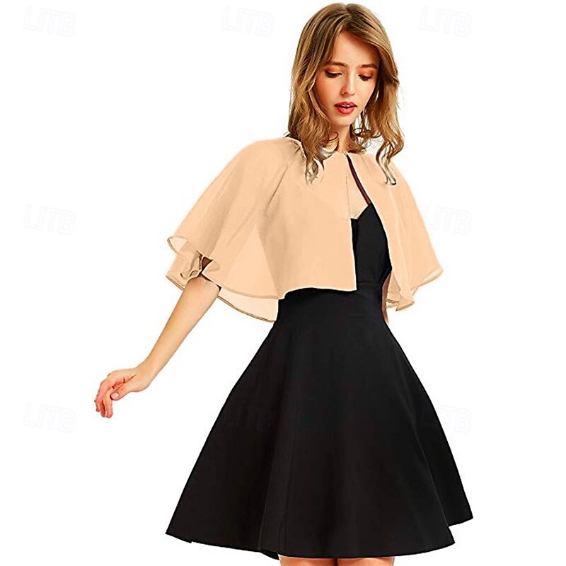 kvinners sjal og omslag til aftenkjole chiffon sjal cape bryllup gjest brudepike capelets skjerf 2025 - $24.99 –P3